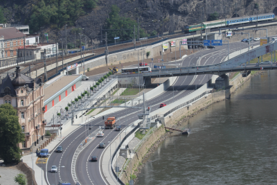 I ⁄ 30 Ústí nad Labem, dopravní opatření – povodňová hráz